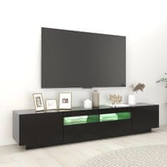 shumee fekete TV-szekrény LED-lámpákkal 200 x 35 x 40 cm