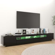 shumee fekete TV-szekrény LED-lámpákkal 260 x 35 x 40 cm