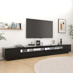shumee fekete TV-szekrény LED-lámpákkal 300 x 35 x 40 cm