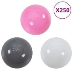 Vidaxl rózsaszín gyerekjátszósátor 250 labdával 100 x 100 x 127 cm 3107747