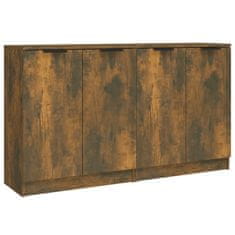 Greatstore 2 db füstös tölgyszínű szerelt fa tálalóasztal 60 x 30 x 70 cm