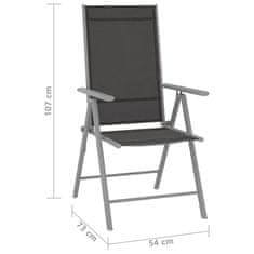 shumee 2 db fekete összecsukható textilén kerti szék