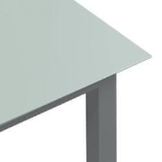 shumee világosszürke alumínium és üveg kerti asztal 190 x 90 x 74 cm