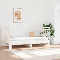 Greatstore fehér tömör fenyőfa kihúzható kanapéágy 2x(90x190) cm