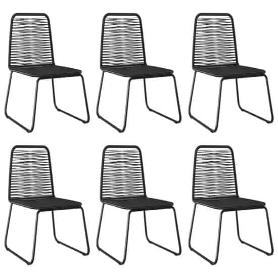 shumee 6 db fekete polyrattan kültéri szék