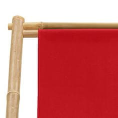shumee piros bambusz és vászon napozószék