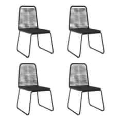 Greatstore 4 db fekete polyrattan kültéri szék