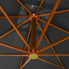 Greatstore antracitszürke tömör fenyőfa függő napernyő rúddal 3 x 3 m