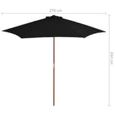 Greatstore fekete kültéri napernyő farúddal 270 cm