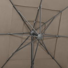 Greatstore 4 szintes tópszínű napernyő alumíniumrúddal 250 x 250 cm