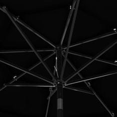Greatstore 3 szintes fekete napernyő alumíniumrúddal 3 m
