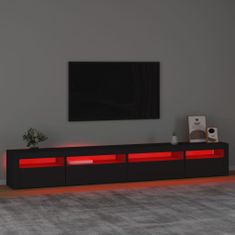 shumee fekete TV-szekrény LED-világítással 270x35x40 cm