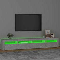 shumee betonszürke TV-szekrény LED-lámpákkal 240x35x40 cm