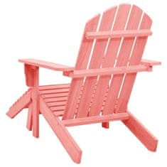 shumee rózsaszín tömör fenyőfa kerti Adirondack szék zsámollyal