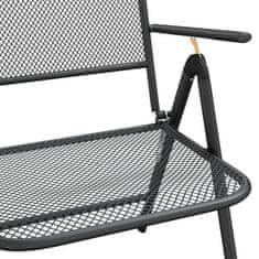 shumee 2 db antracitszürke expandált fém összecsukható kerti szék