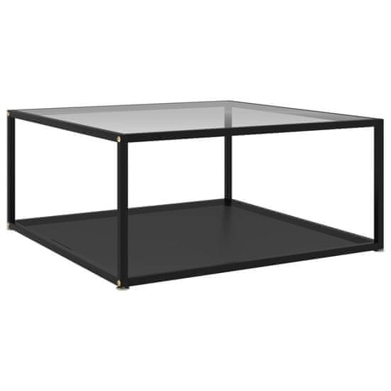 shumee 322896 Coffee Table Transparent and Black 80x80x35 cm Tempered Glass