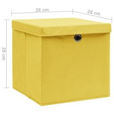shumee 10 db sárga fedeles tárolódoboz 28 x 28 x 28 cm