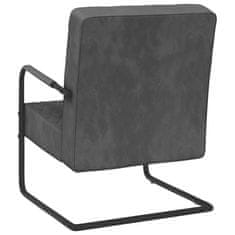 Greatstore sötétszürke bársony szánkótalpas szék