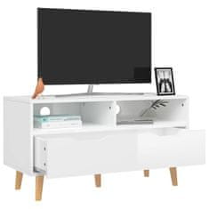 shumee magasfényű fehér forgácslap TV-szekrény 90 x 40 x 48,5 cm