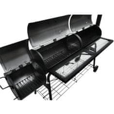 Greatstore NEVADA fekete, füstölővel kombinált grillező XL