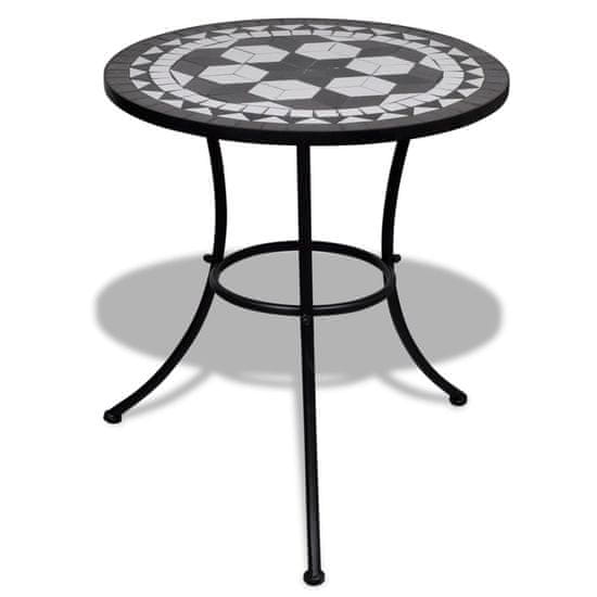 Vidaxl fekete és fehér mozaik bisztró asztal 60 cm 41532