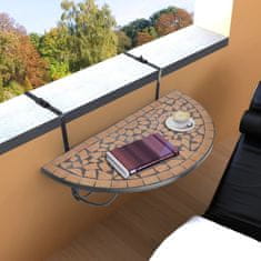 shumee terrakotta mozaik felakasztható erkély asztal