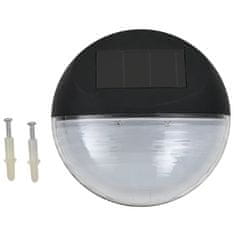 shumee 12 db kerek fekete kültéri napelemes LED falilámpa