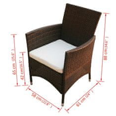Greatstore 2 db barna polyrattan kerti szék
