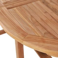 Vidaxl tömör tíkfa kihúzható kerti asztal (110-160) x 80 x 75 cm 44684