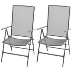 shumee 2 db szürke rakásolható acél kerti szék