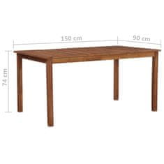 shumee tömör akácfa kerti asztal 150 x 90 x 74 cm