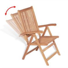 Greatstore 2 db dönthető tömör tíkfa kerti szék