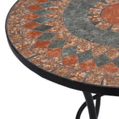 shumee narancssárga és szürke kerámia mozaikos bisztróasztal 60 cm