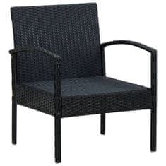 shumee fekete polyrattan kerti szék párnával