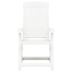 shumee 2 db fehér dönthető műanyag kerti szék 