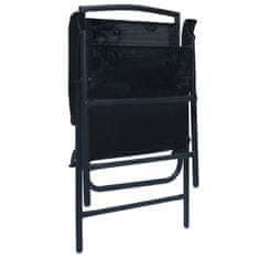 shumee 2 db fekete összecsukható kerti textilén szék