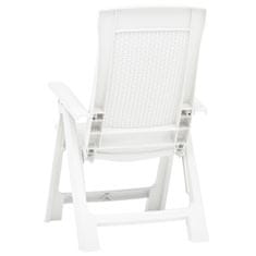 shumee 2 db fehér dönthető műanyag kerti szék