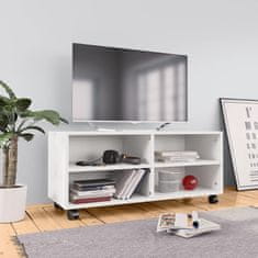 shumee fehér forgácslap TV-szekrény görgőkkel 90 x 35 x 35 cm 