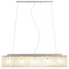 Greatstore ezüstszínű mennyezeti lámpa kristálygyöngyökkel 104 cm E14