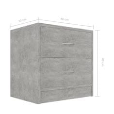 shumee 2 db betonszürke forgácslap éjjeliszekrény 40 x 30 x 40 cm