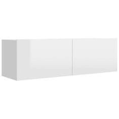 Greatstore magasfényű fehér forgácslap TV-szekrény 100 x 30 x 30 cm