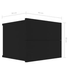 shumee 2 db fekete forgácslap éjjeliszekrény 40 x 30 x 30 cm
