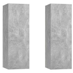 shumee 2 db betonszürke forgácslap TV-szekrény 30,5 x 30 x 90 cm