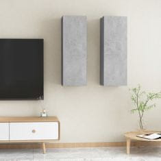 shumee 2 db betonszürke forgácslap TV-szekrény 30,5 x 30 x 90 cm