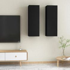 shumee 2 db fekete forgácslap TV-szekrény 30,5 x 30 x 90 cm