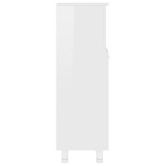 shumee magasfényű fehér forgácslap fürdőszobaszekrény 30 x 30 x 95 cm