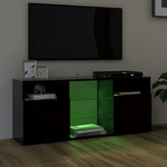 shumee fekete TV-szekrény LED-lámpákkal 120 x 30 x 50 cm