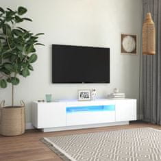 shumee fehér TV-szekrény LED-lámpákkal 160 x 35 x 40 cm