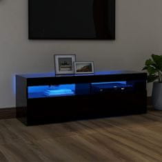 Greatstore fekete TV-szekrény LED-lámpákkal 120 x 35 x 40 cm