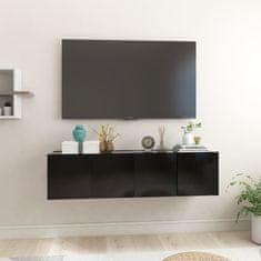 Greatstore 2 db fekete függő TV-szekrény 60 x 30 x 30 cm
